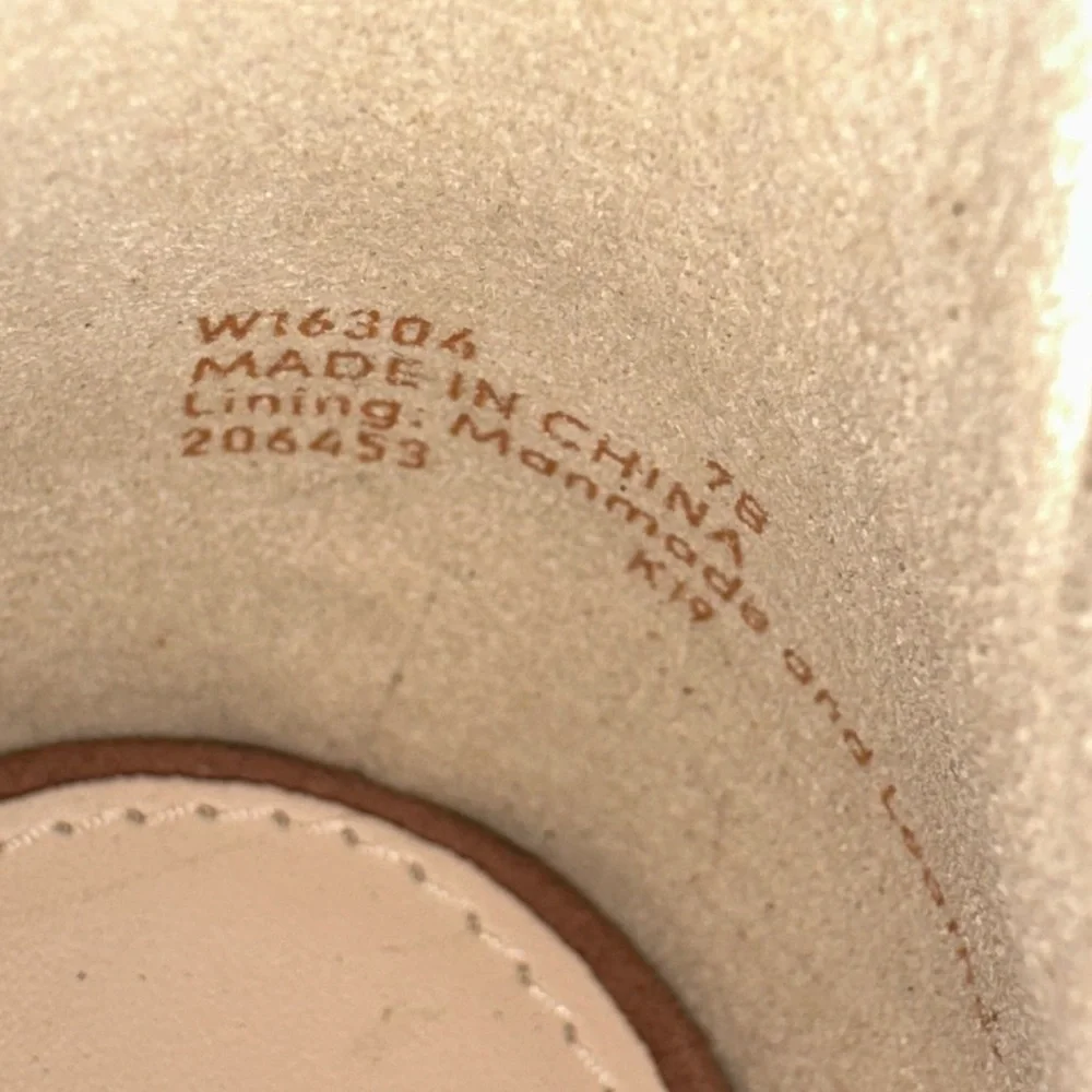 Cole Hann suede leather brown wedge peep toe heel contemporary 7B